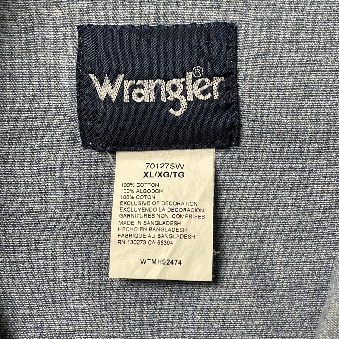 WRANGLER 랭글러 빈티지 웨스턴 데님 코튼 셔츠 A00501 상품이미지10