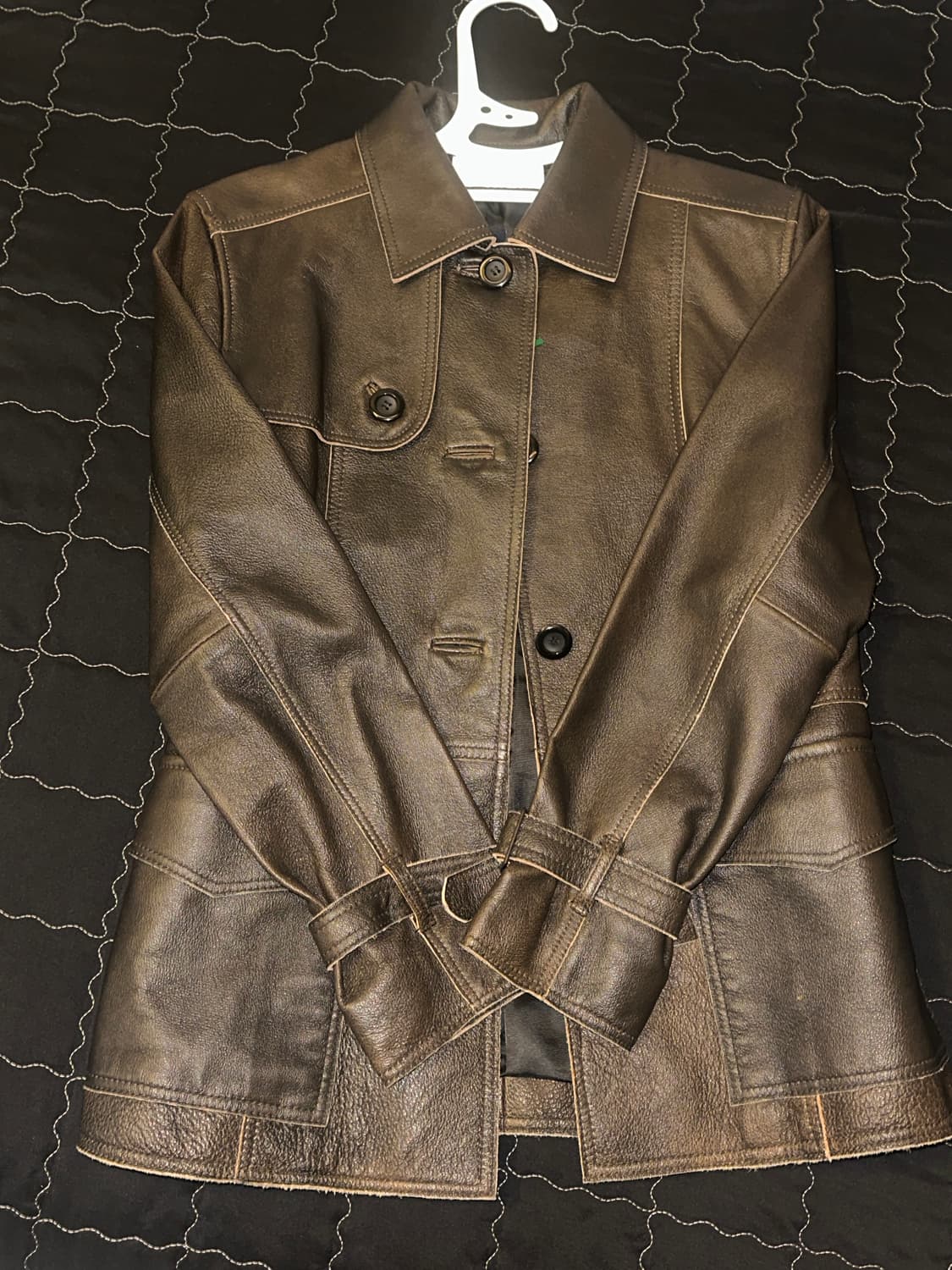 빈티지 브라운 가죽 자켓 상품이미지2