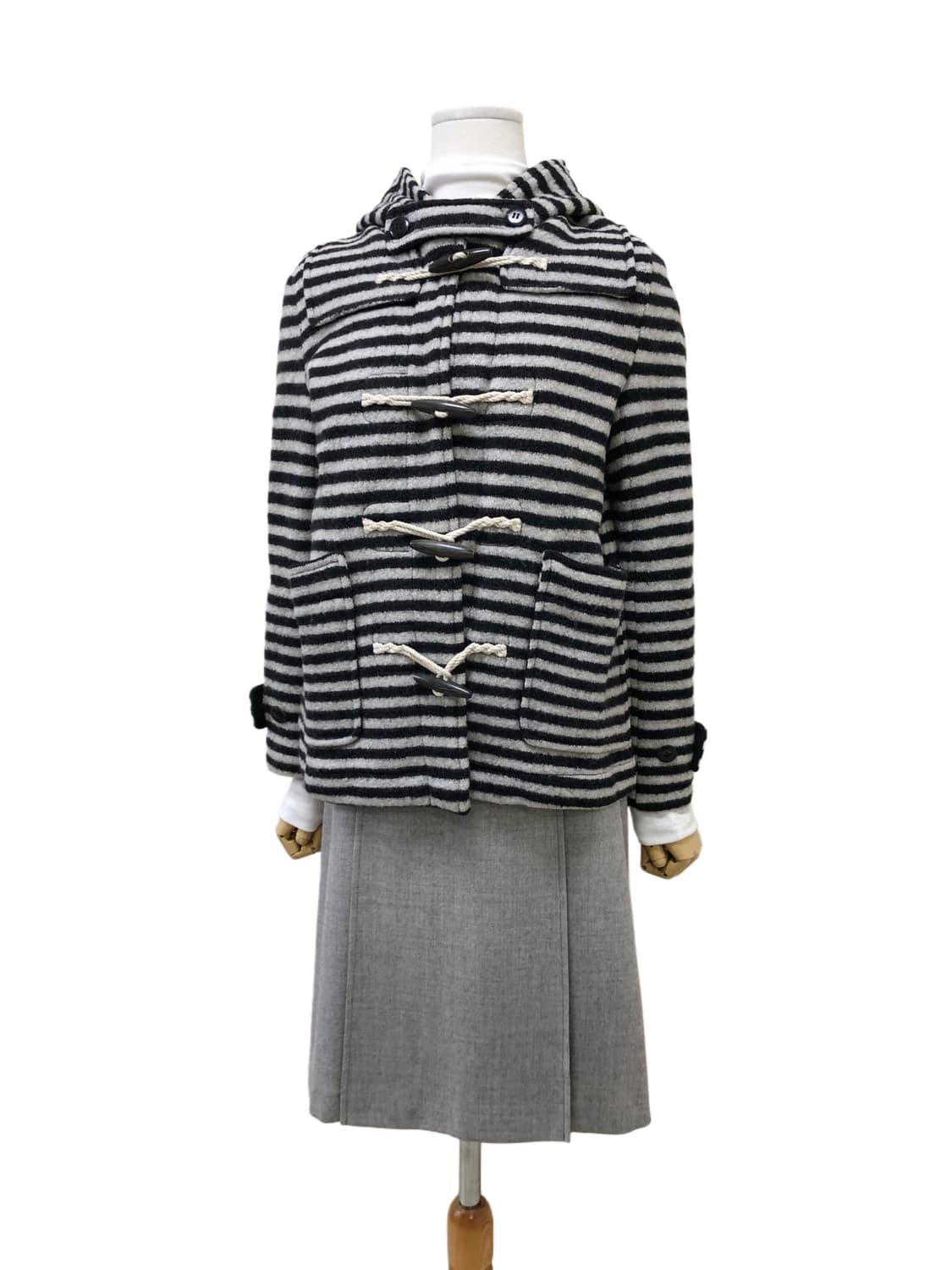 스트라이프 떡볶이 더플 코트 상품이미지4