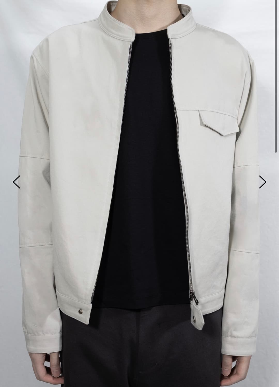 [2] LES Rib mechanic jacket Dusty white 상품이미지1