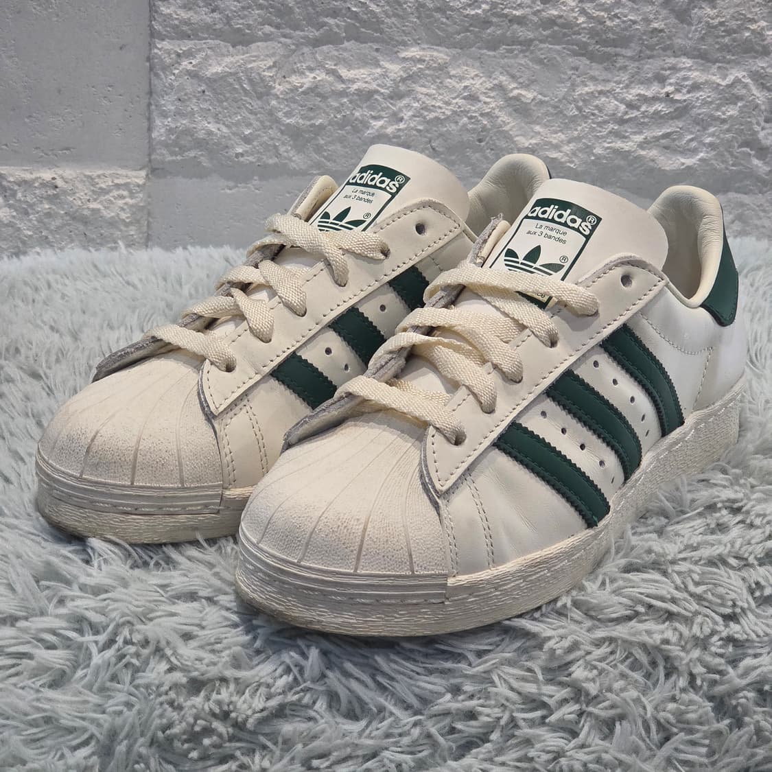 2q-24:아디다스 오리지널스 슈퍼스타 레더 스니커즈 그린 (230mm) 상품이미지1