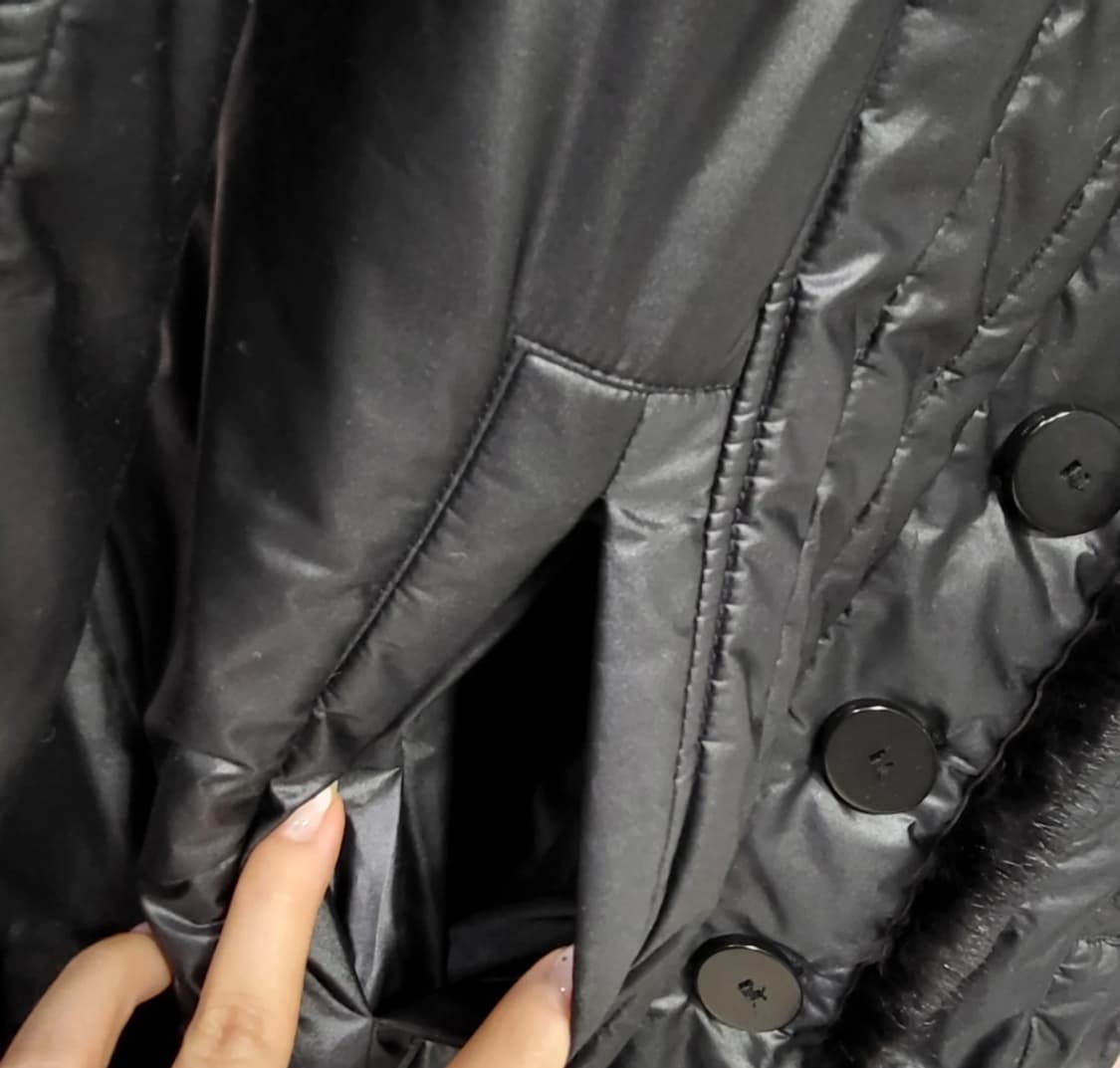 비올란티 블랙 모피 트리밍 코트 ~66 상품이미지5