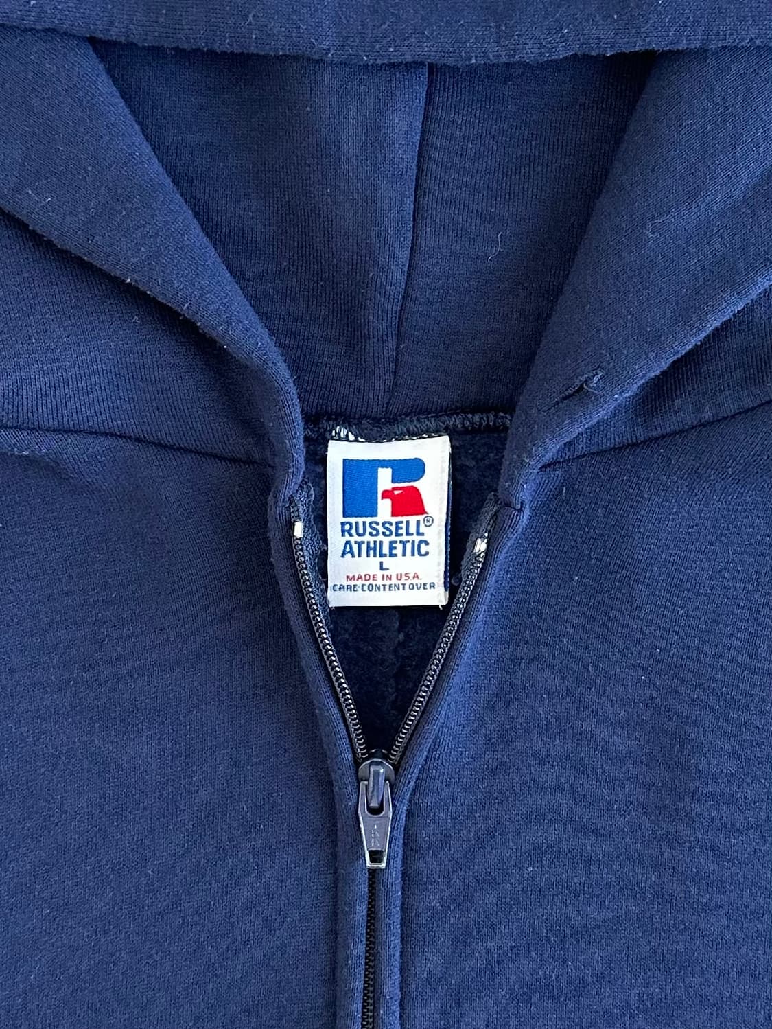 90s 빈티지 러셀 후드집업 네이비 L USA 상품이미지6