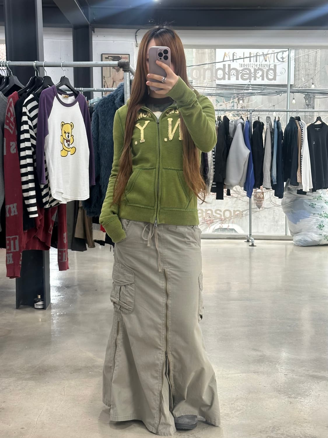 아베크롬비 투웨이 스티치 후드집업 올리브그린 상품이미지2