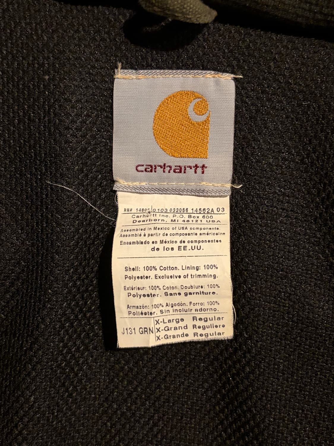 칼하트 액티브 J131 GRN XL/R 상품이미지5