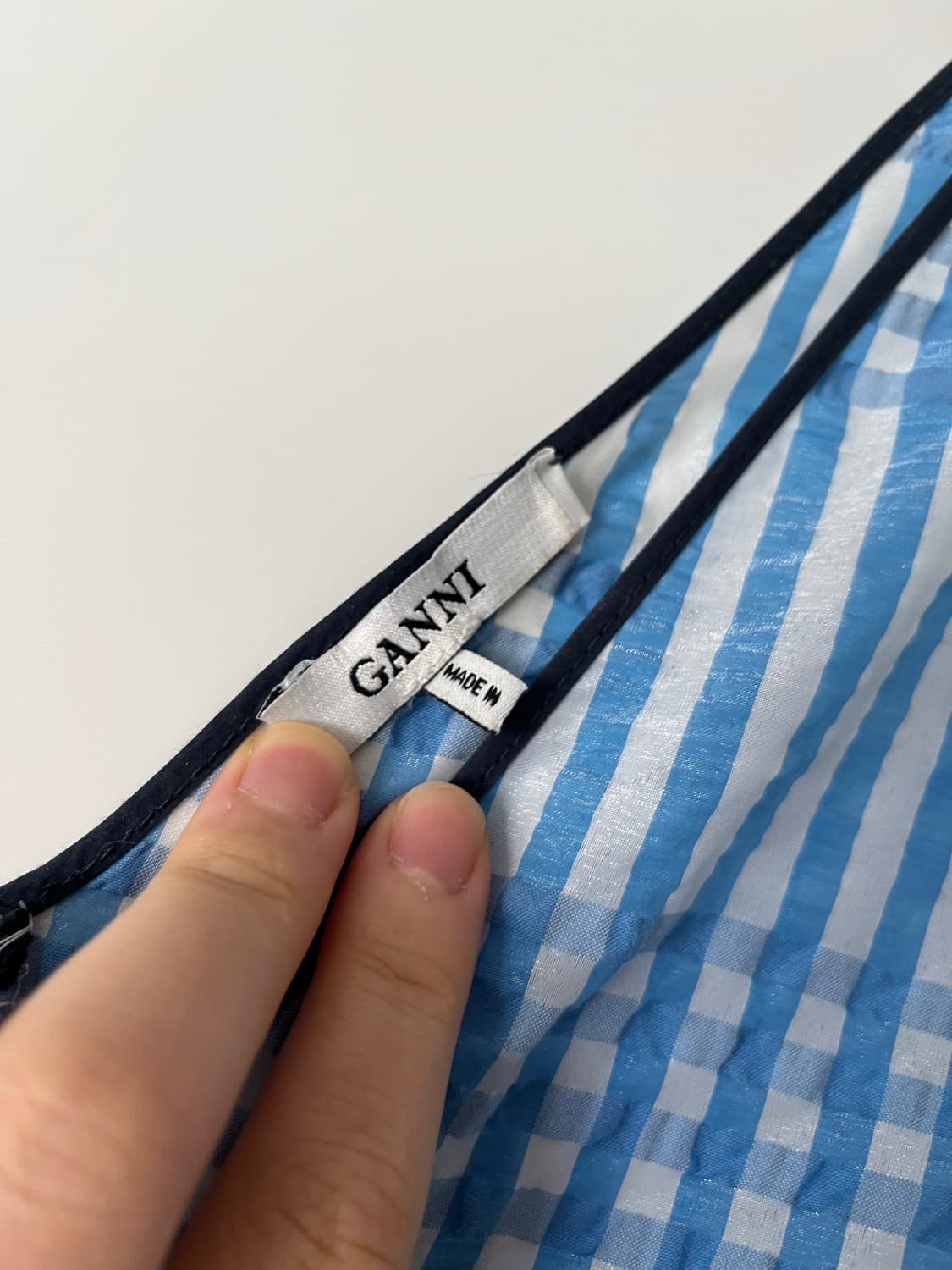 GANNI 시어서커 체크 맥시 드레스 상품이미지3