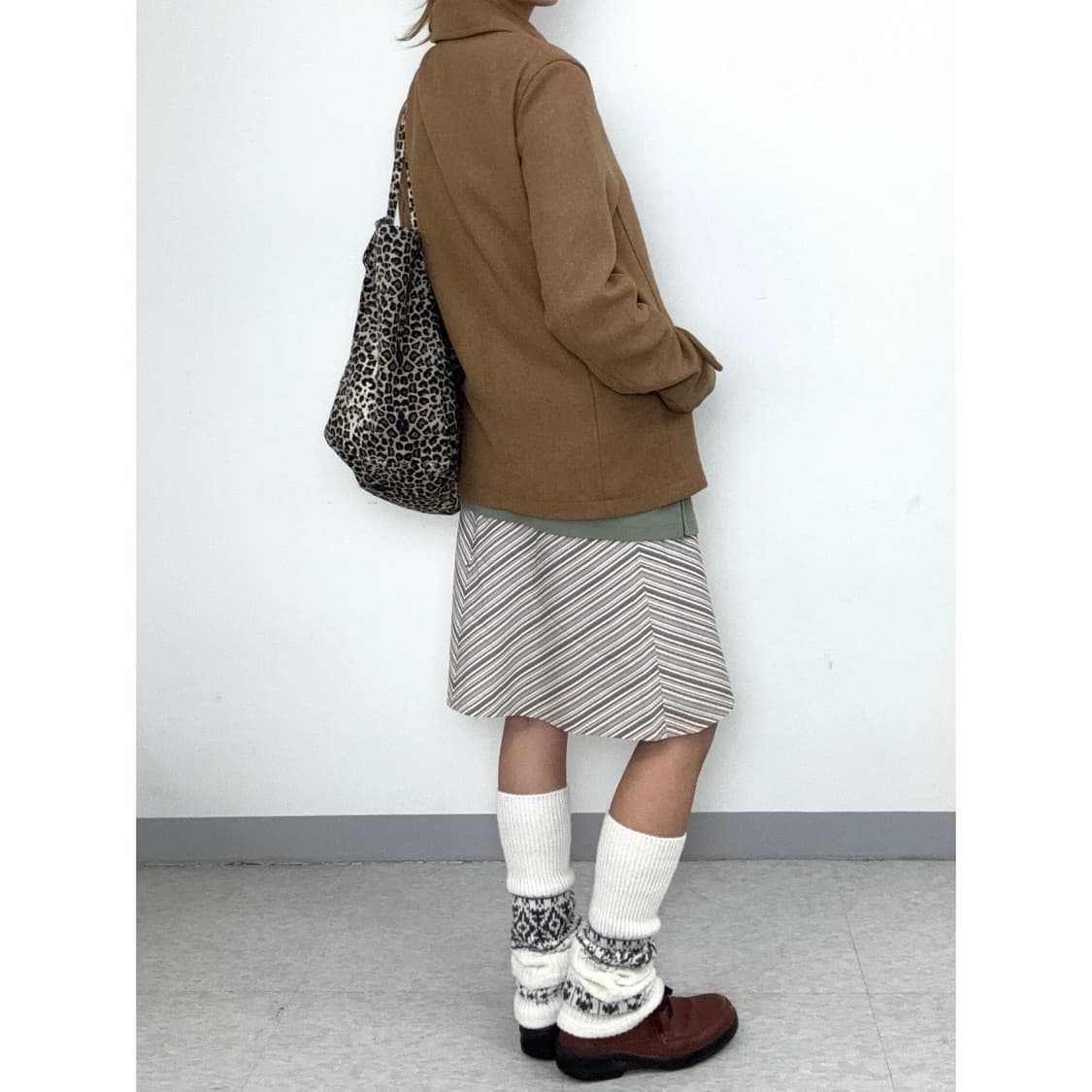 빈티지 브라운 미디 스커트 상품이미지3