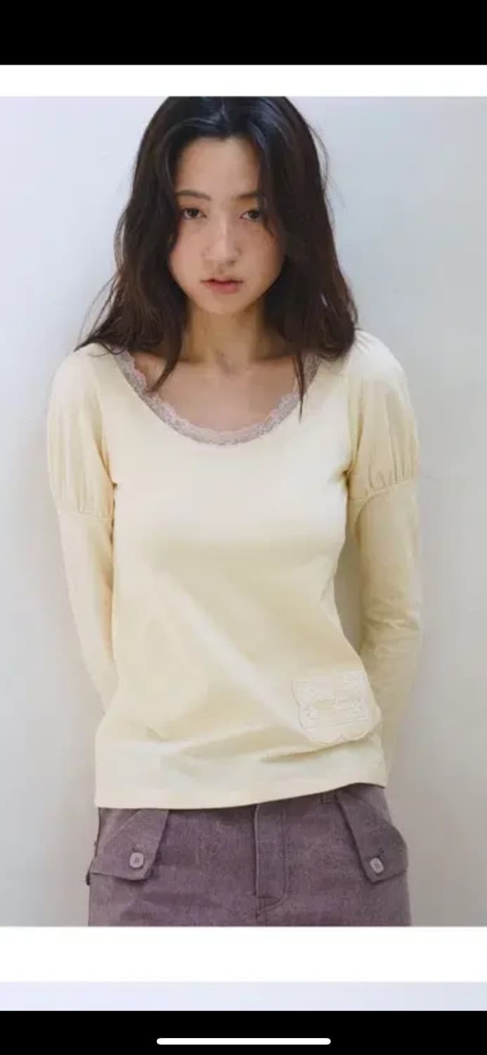 오퓌시 레이스 퍼프 롱슬리브  상품이미지1