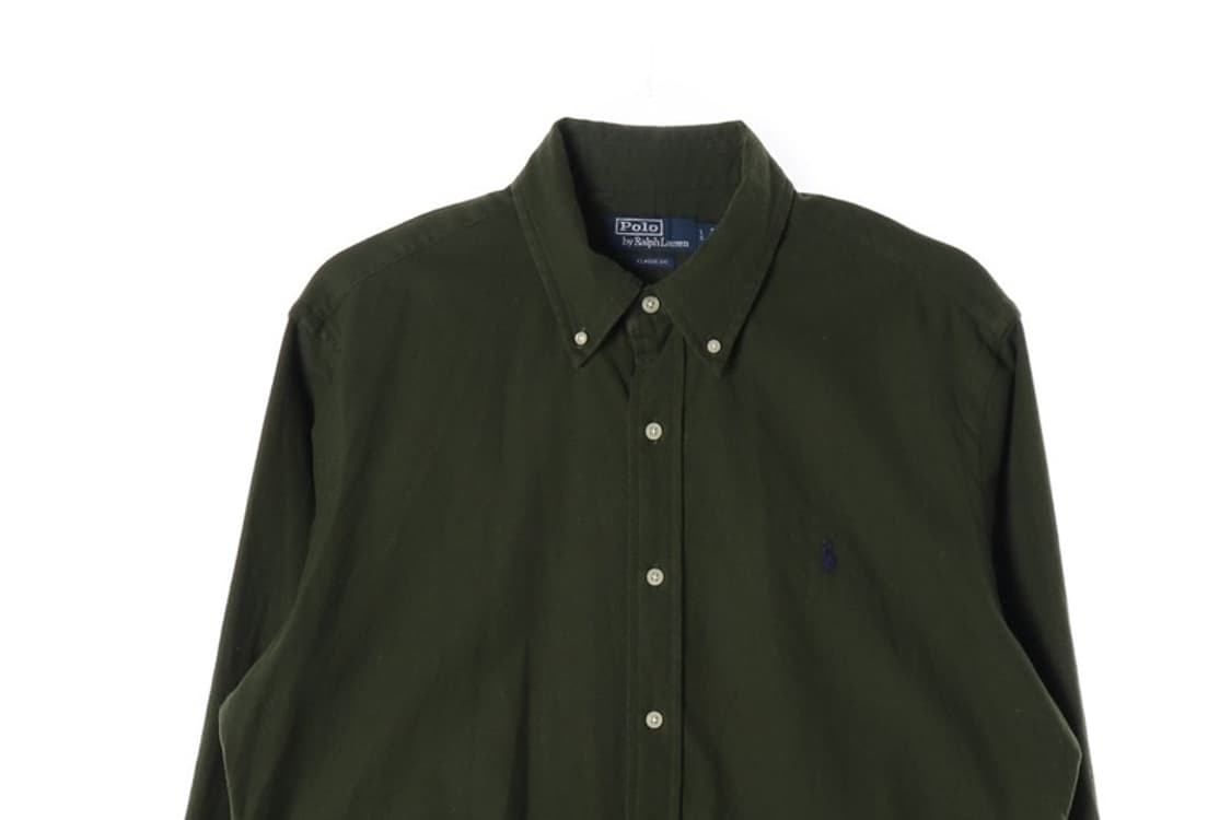 폴로 랄프로렌 클래식핏 다크그린 옥스포드 셔츠 L 상품이미지3