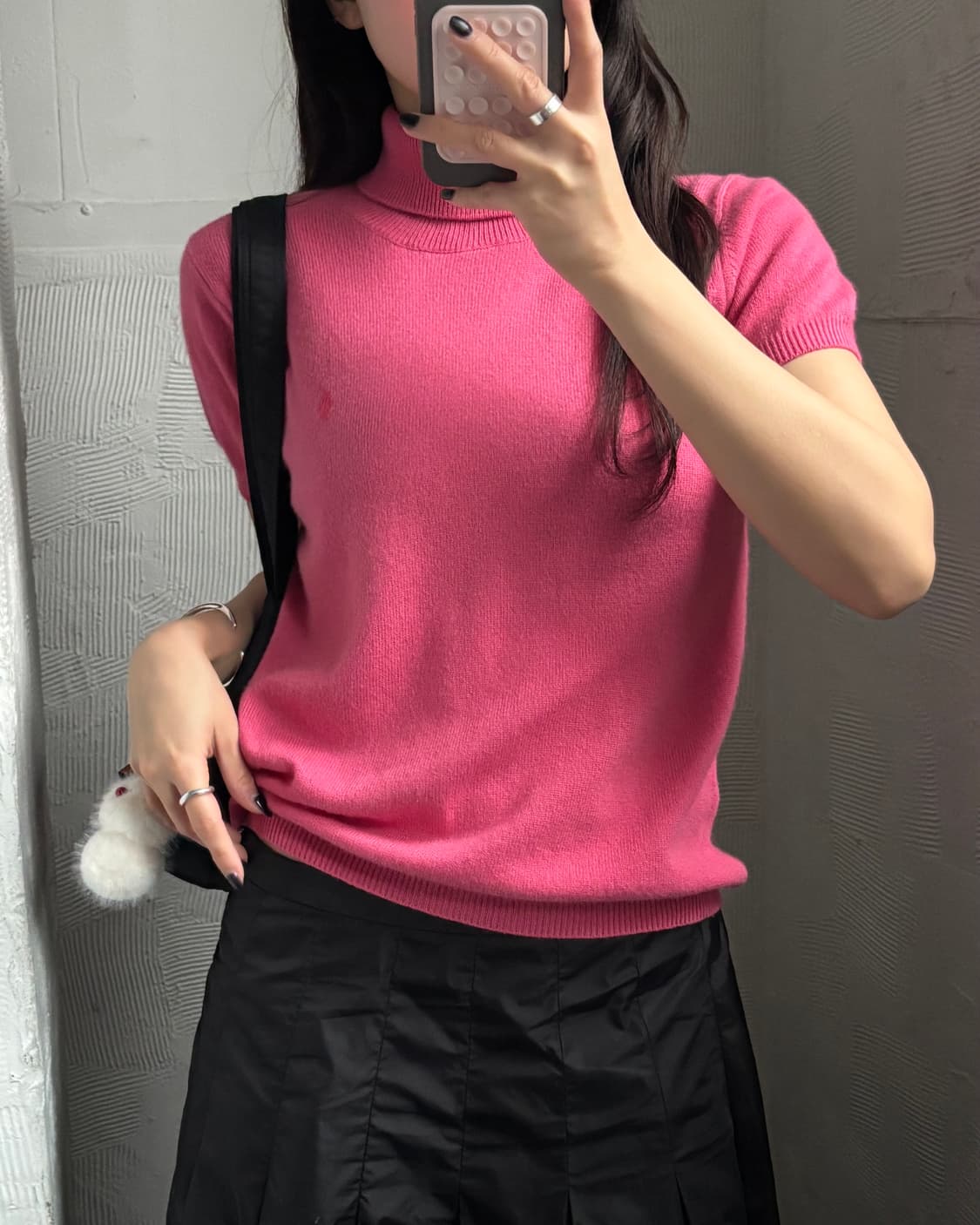 Polo 랄프로렌 캐시미어100 핑크컬러 터틀넥 반팔니트 상품이미지9