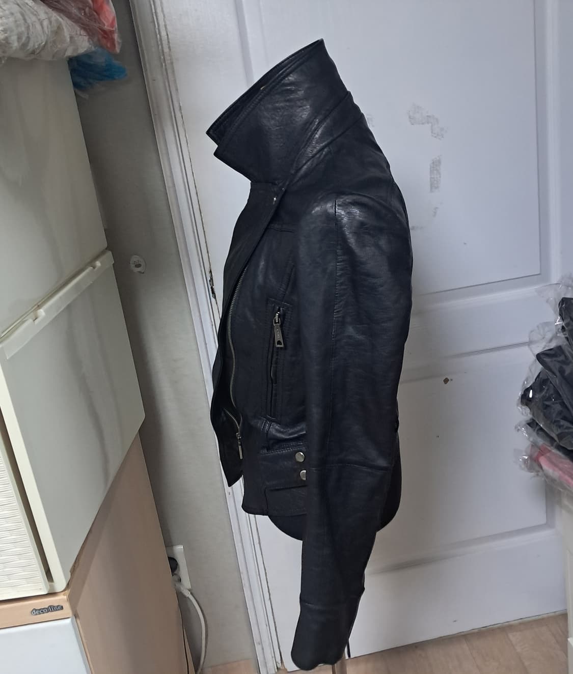 미샤 여성 가죽 램스킨 자켓 블랙 44~날씬55 상품이미지3