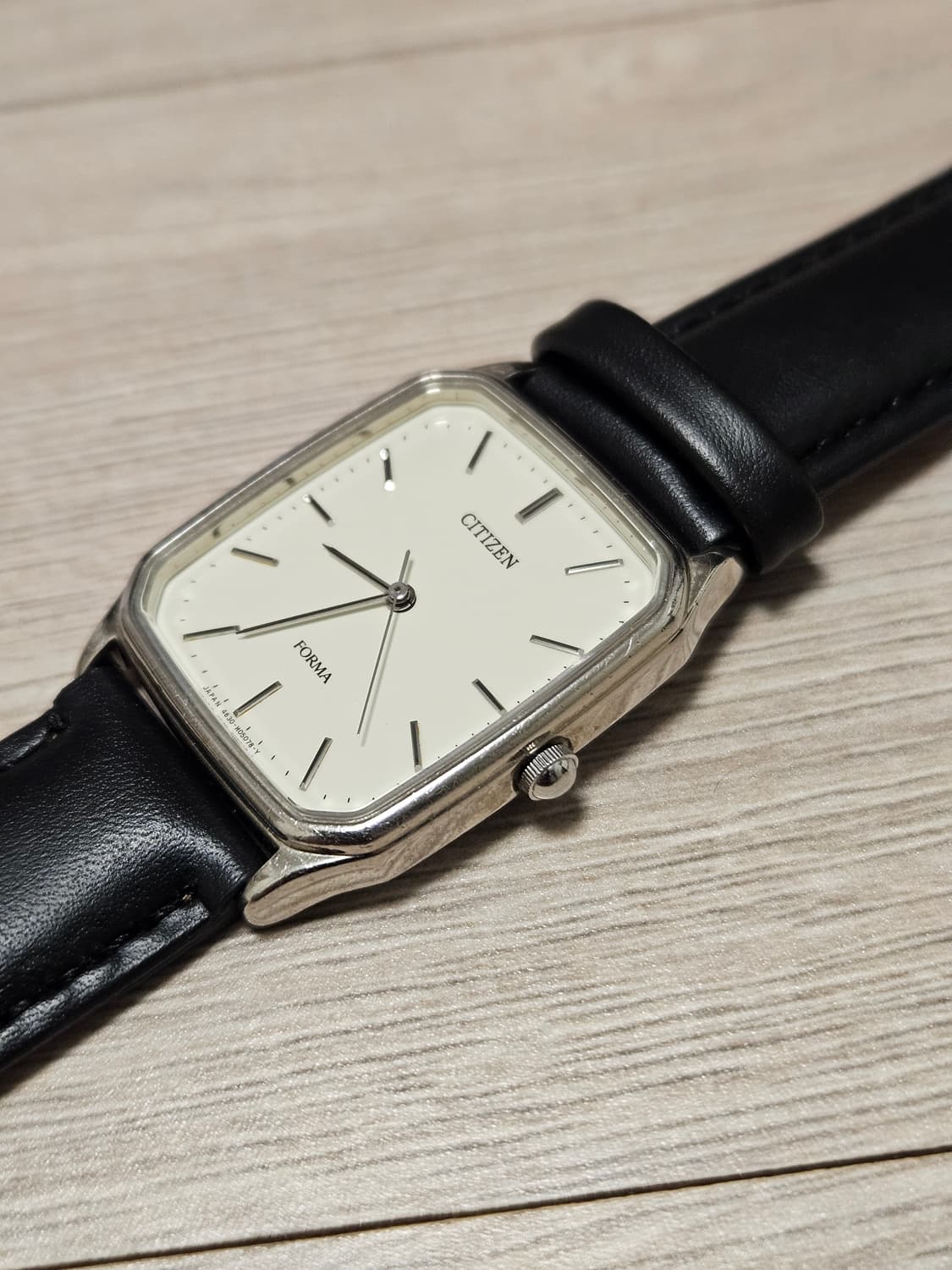빈티지 시티즌 Forma 사각 은장 가죽 시계 상품이미지5