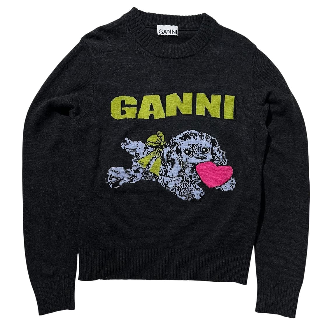 가니 퍼피 로고 크루넥 니트 스웨터 상품이미지1