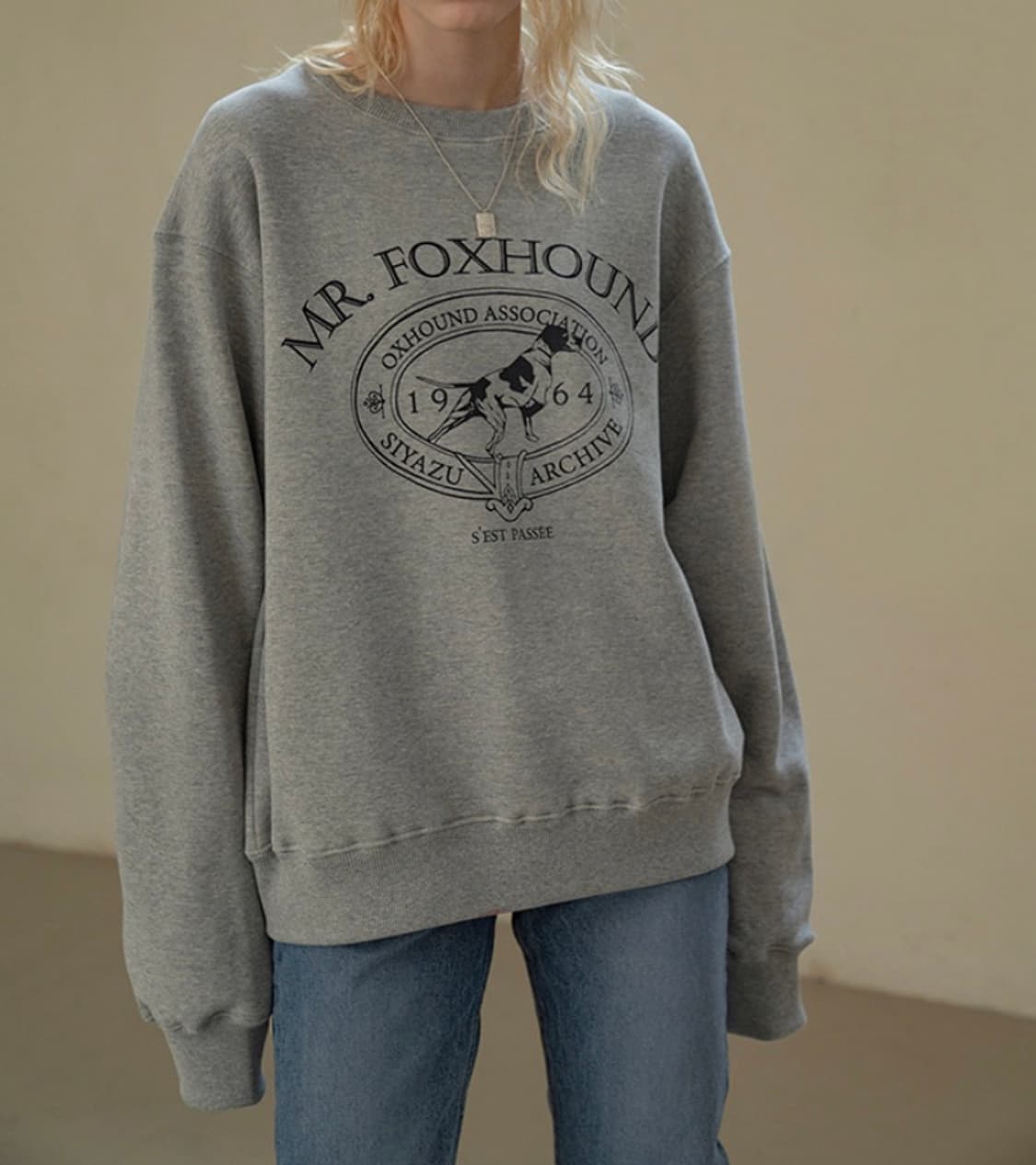 siyazu 그레이 스웻셔츠 상품이미지1