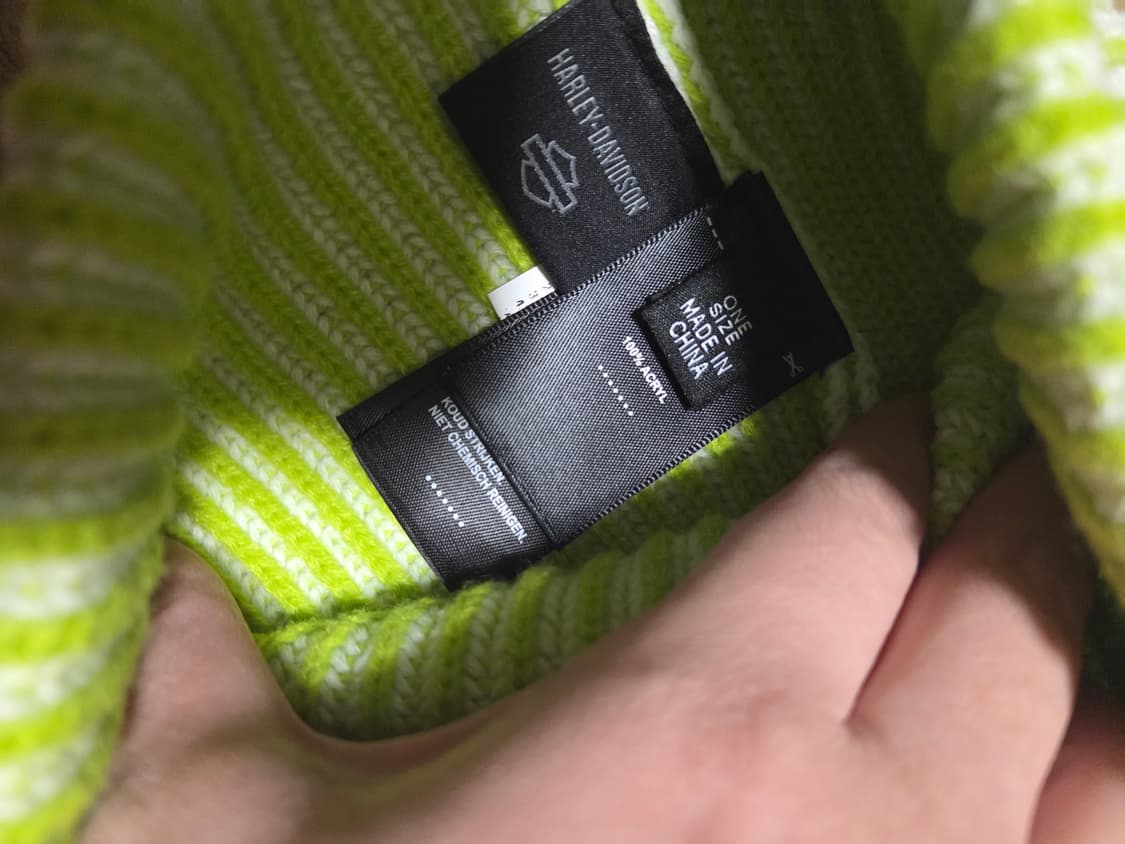 할리데이비슨 네온그린 비니 상품이미지3