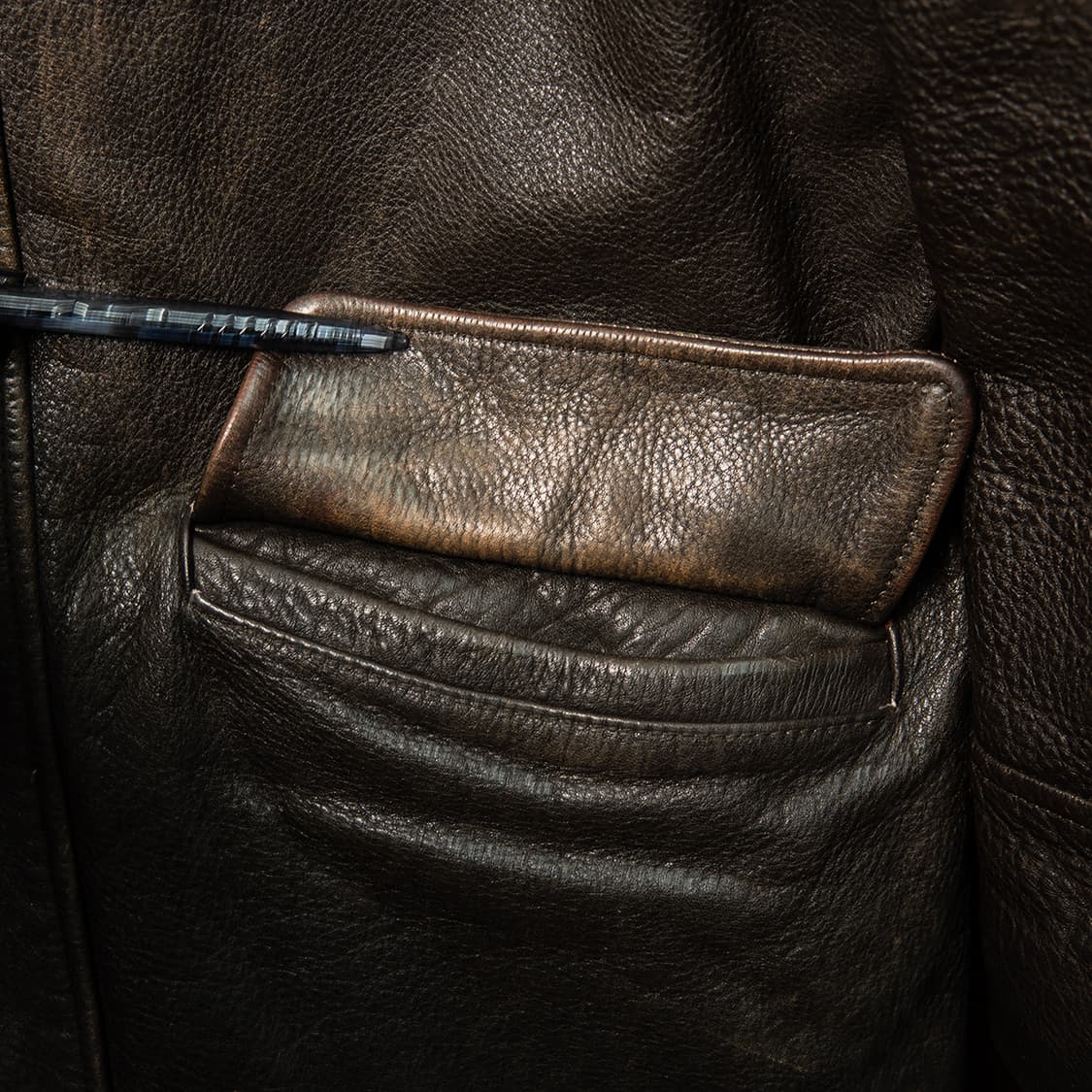 [115] 90s 케네스콜 카우스킨 리얼 레더 카코트 다크 브라운  상품이미지4