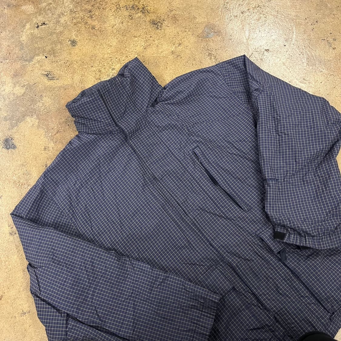 [정품/M] 울리치 네이비 체크 패턴 바람막이 자켓 b13 상품이미지1