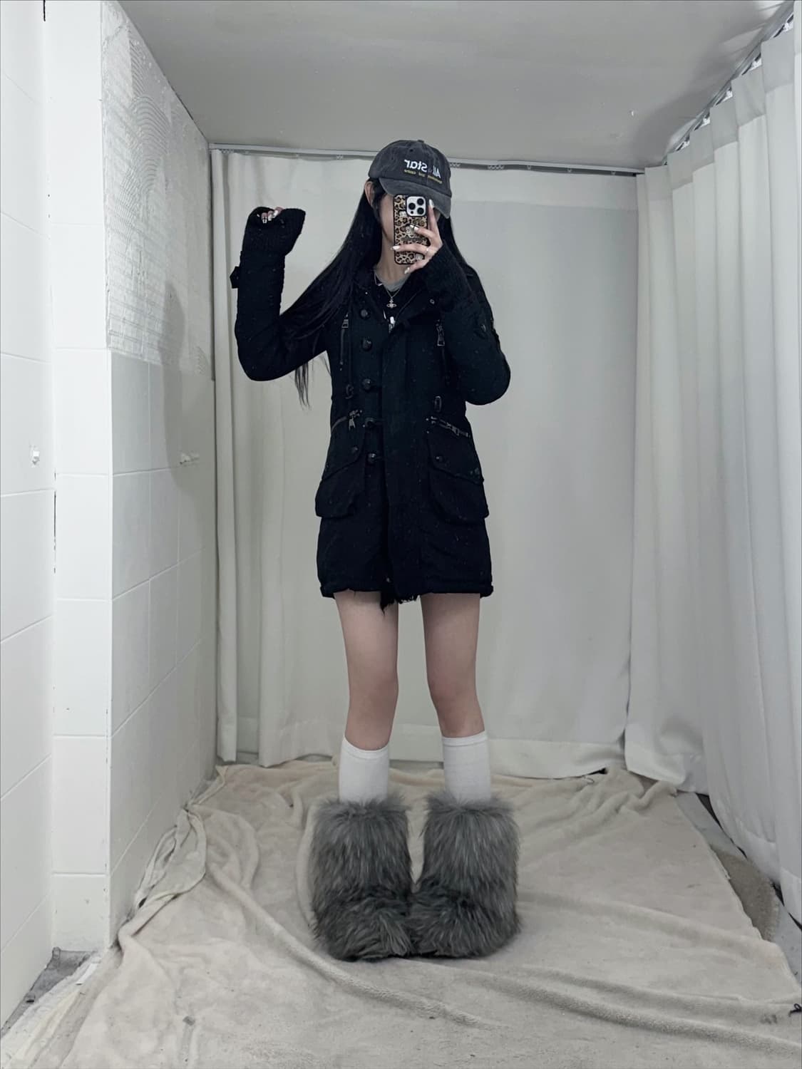 무채색 데일리 펑크 와투케 펑투케 코디세트 상품이미지2