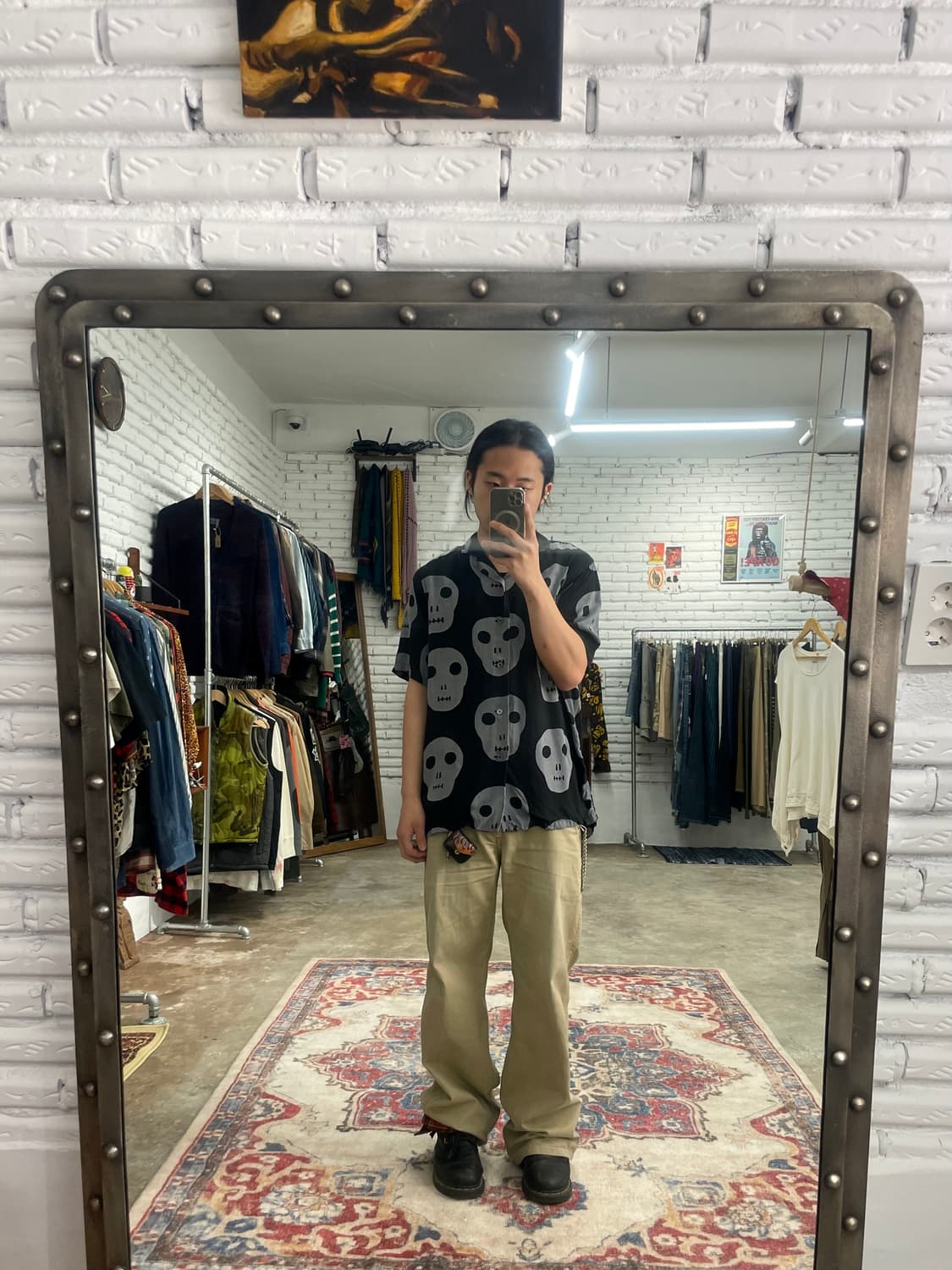 브루나보인 스컬 레이온 반팔셔츠 상품이미지4