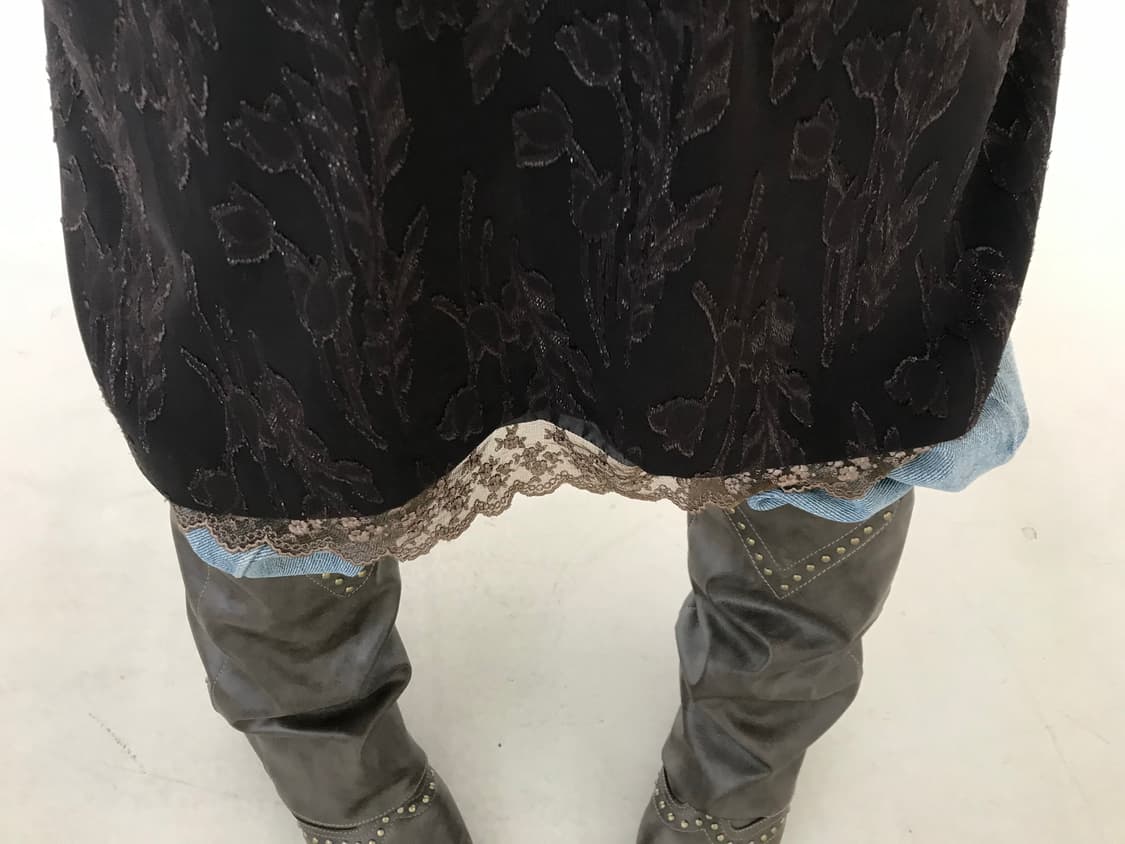 vintage brown pattern lace one-piece 상품이미지8