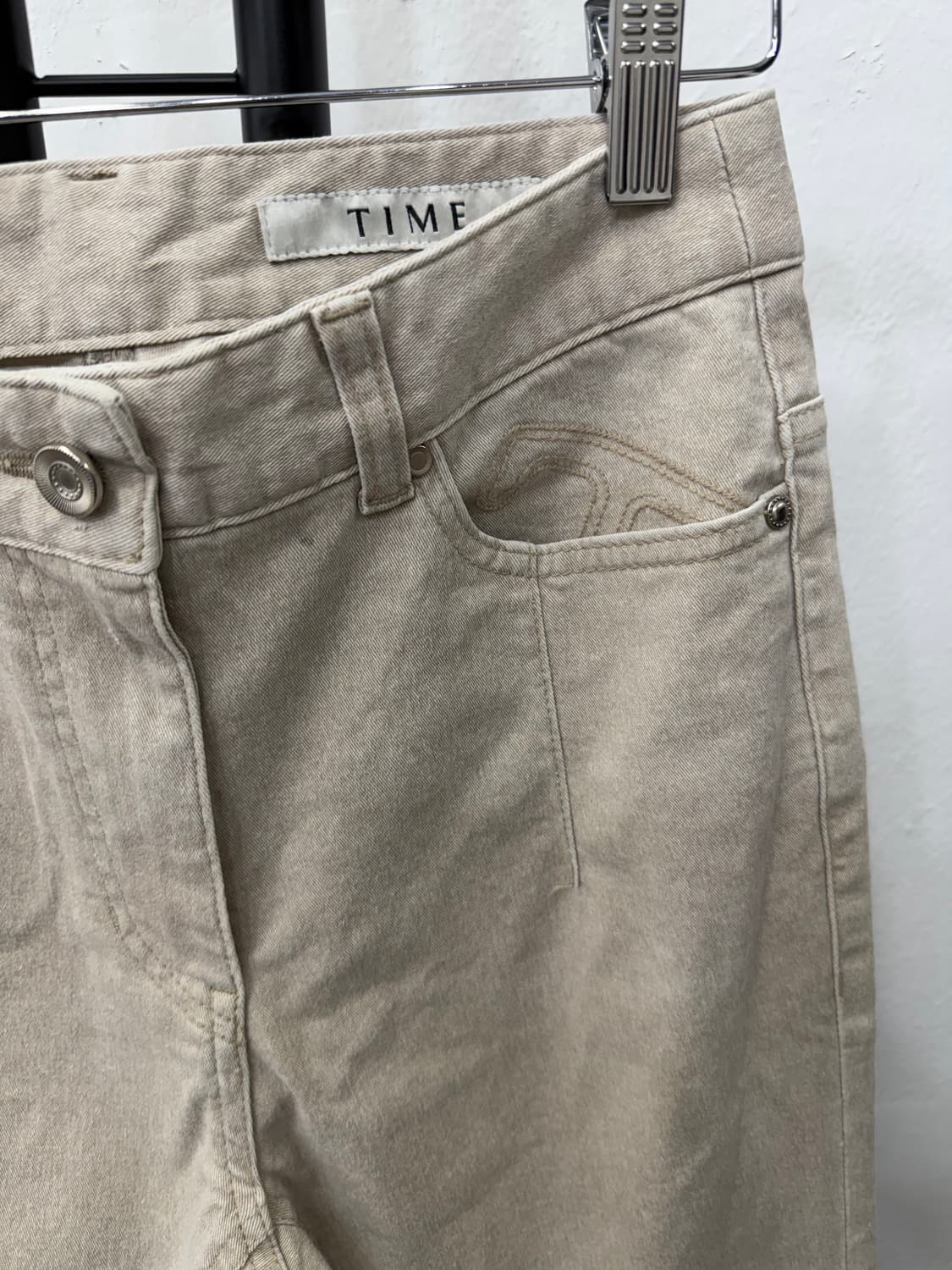 정품)TIME 타임 한섬 21ss 베이지 데님팬츠 64 상품이미지3