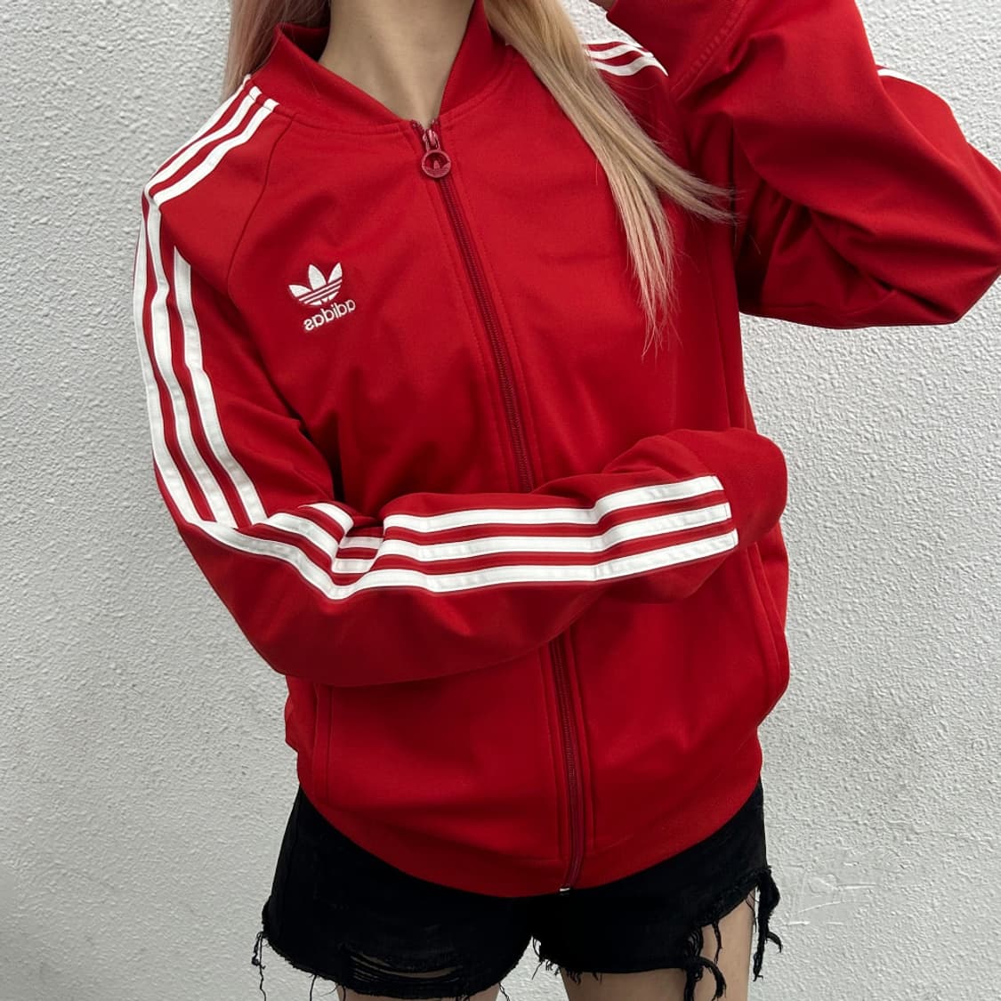 아디다스 슈퍼스타 화이트라인 레드 트랙탑 100 상품이미지1