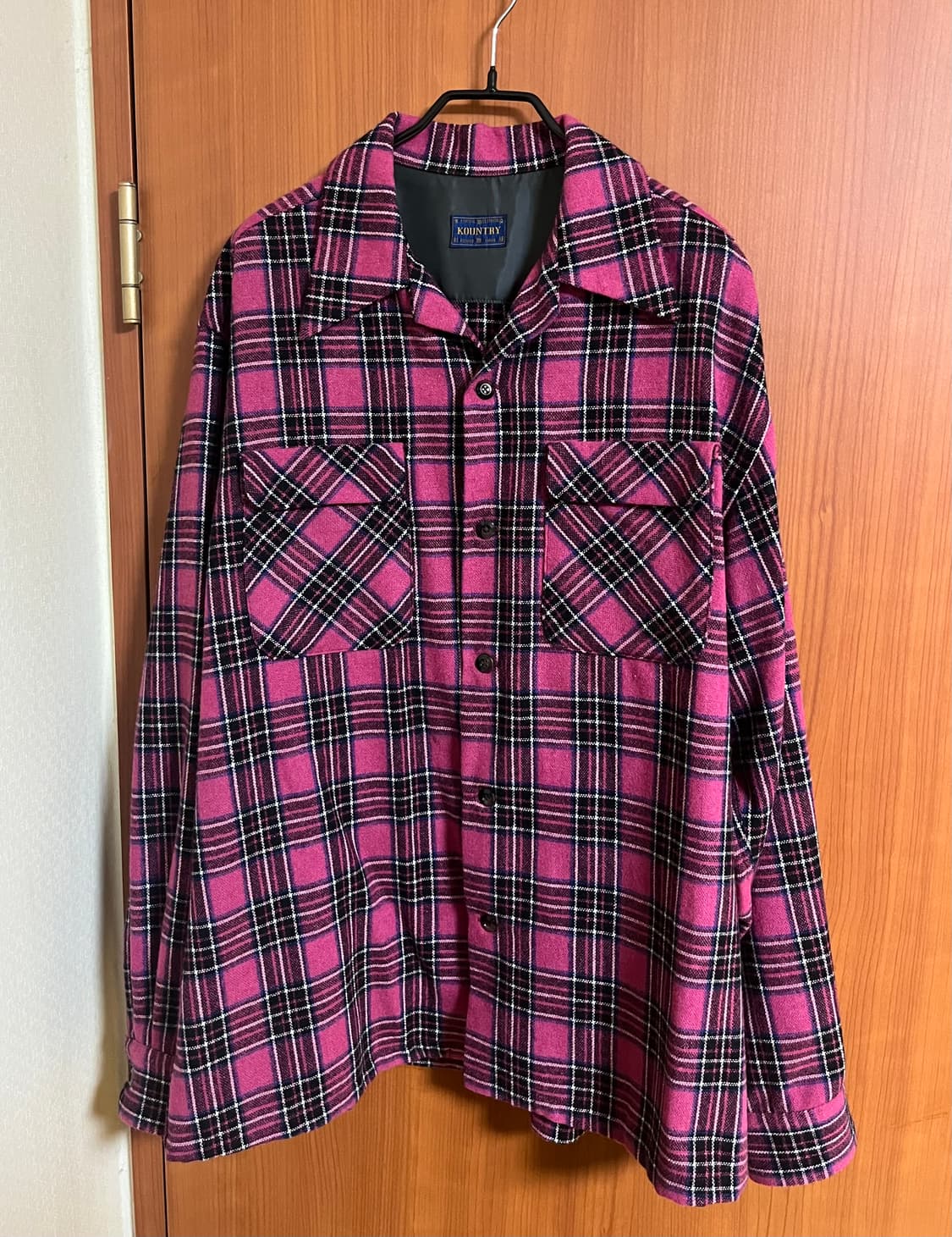 [4] 캐피탈 Kapital 울 체크보드 셔츠 핑크 상품이미지1