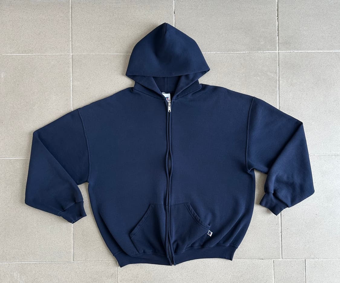 00s 빈티지 러셀 후드집업 네이비 XL 상품이미지1