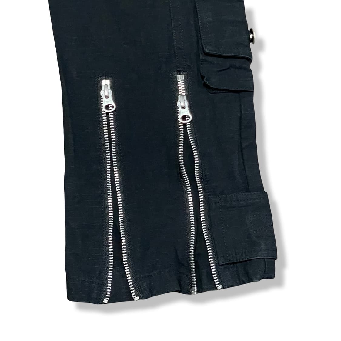 [1] 드네즈 denage 블랙 펑크 지퍼 디테일 카고 바지 상품이미지3