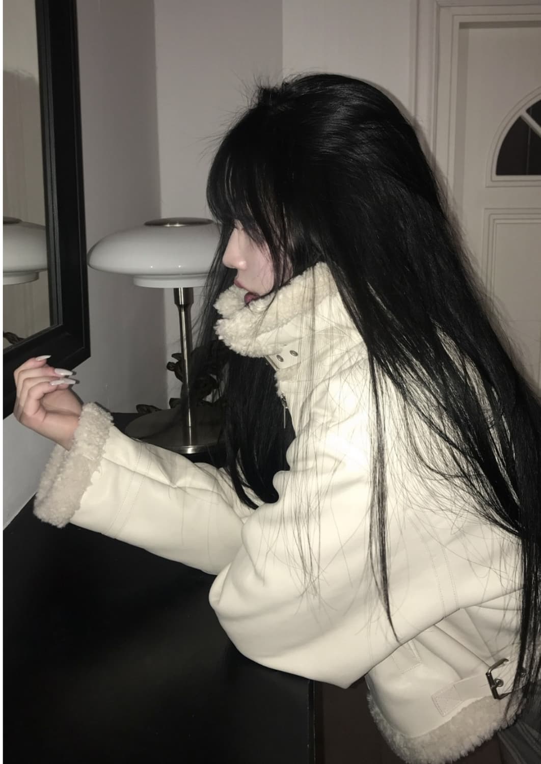 MOSO Vegan Shearling Cropped Jacket-모소 상품이미지1