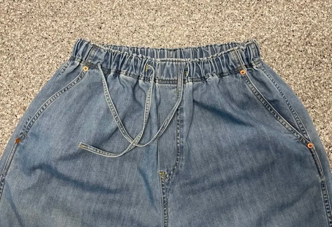 니들스 와이드 팬츠 연청(데님) 남녀공용 상품이미지1