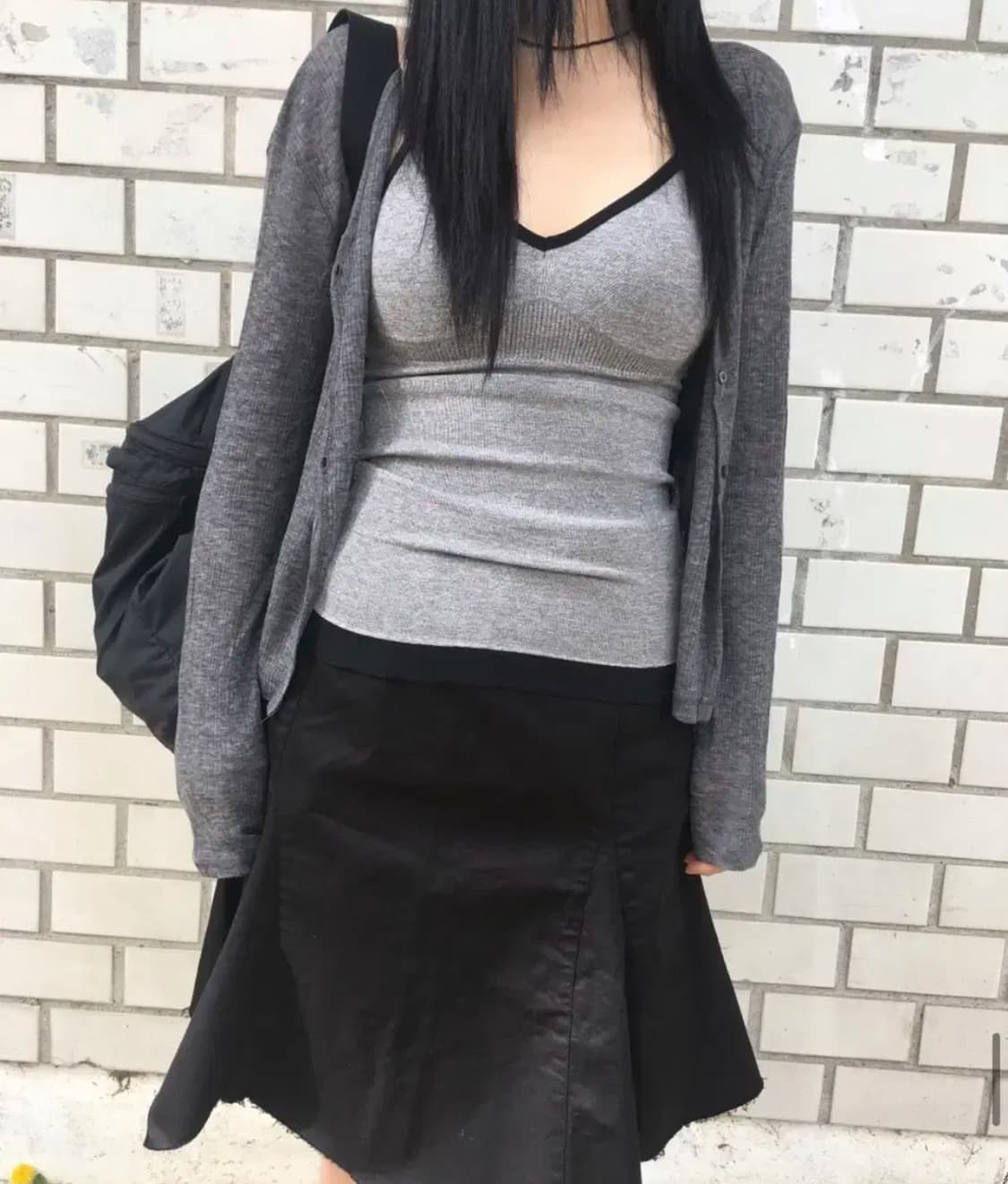 아워캐비넷 calm slim cardigan gray 상품이미지1