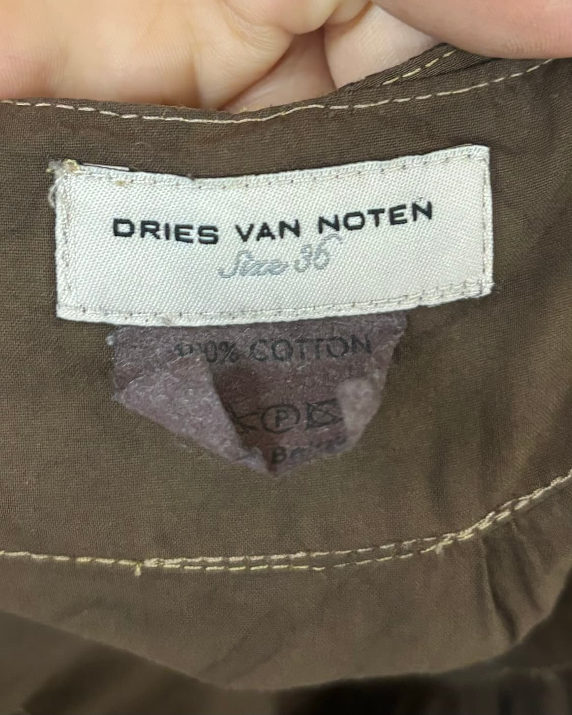 드리스 반 노튼 브라운 브이넥 드로스트링 반팔 블라우스 상품이미지7