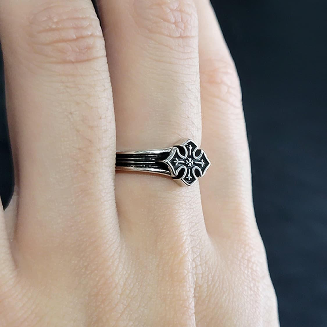 Morvane 백동 남자 엔틱 빈티지 명품 고대 십자가 반지 상품이미지6