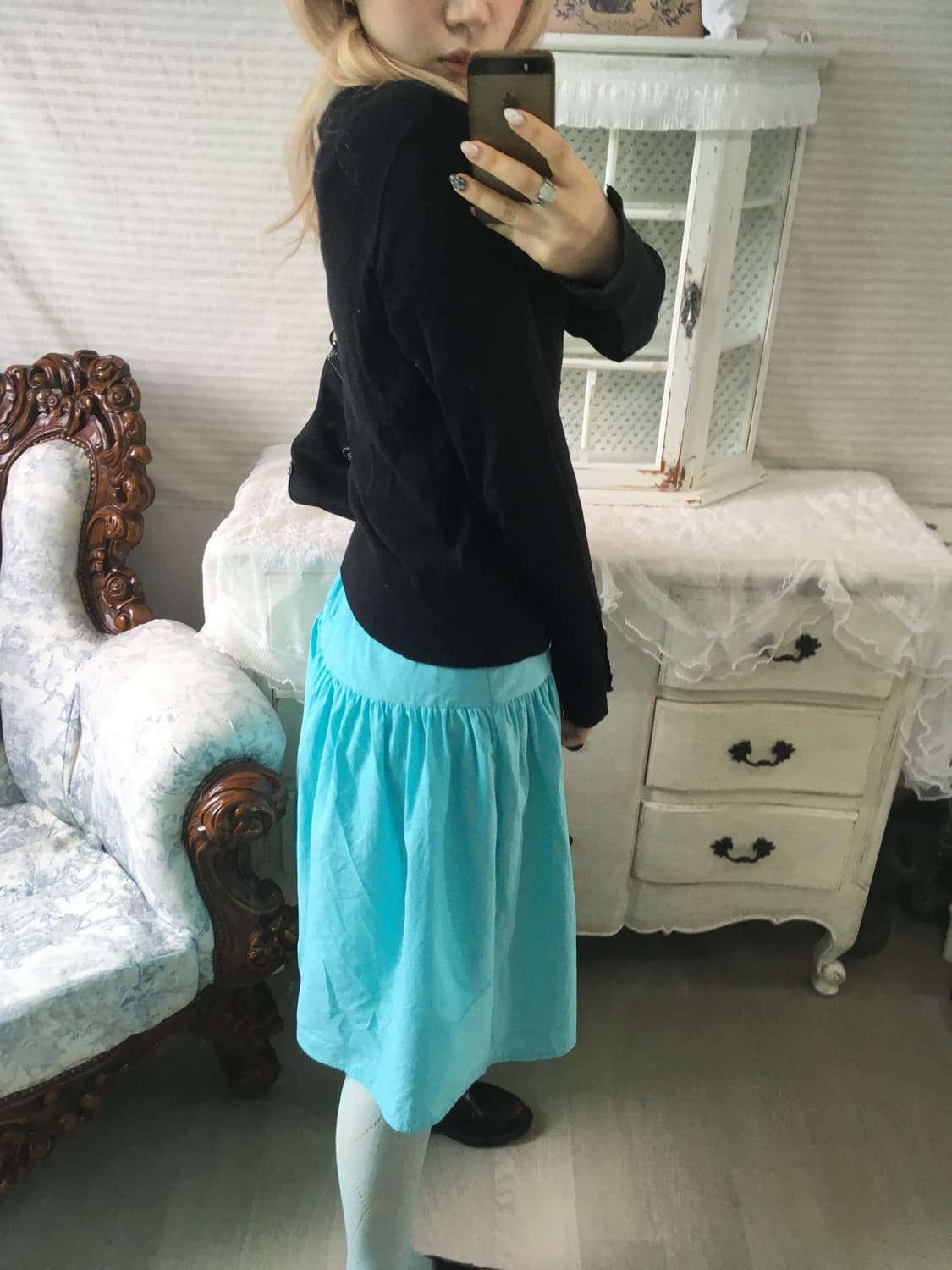 아네스베 블랙 버튼 가디건 상품이미지2