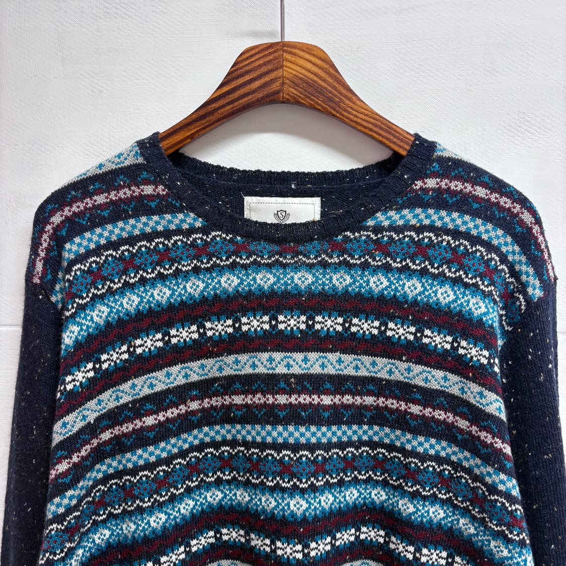 SPARIO 눈꽃 노르딕 보카시 패턴 니트 스웨터 XL (JPN)  상품이미지2