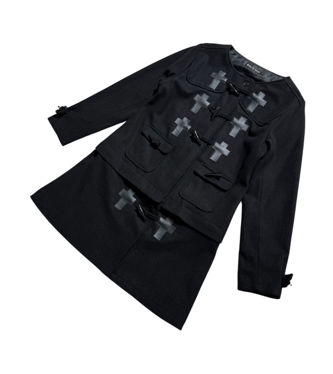 헬 캣 펑크 2WAY 크로스 더플 코트 자켓 상품이미지6