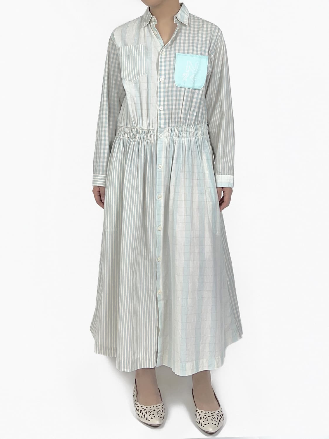 Ne-net pocket mix shirt dress 상품이미지2