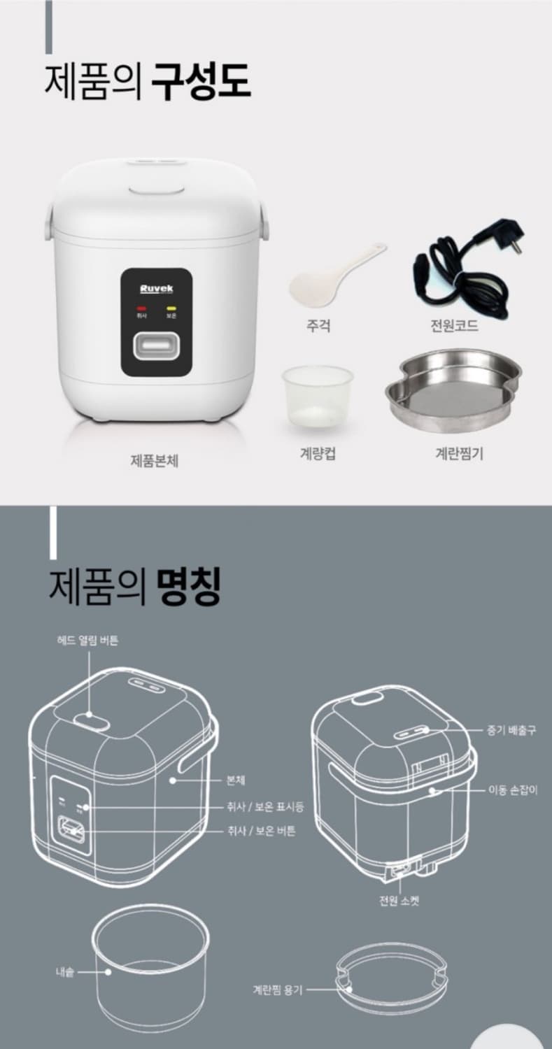 루베크 2인용 전기밥솥 맛있는 밥솥
2인용 루베크 미니 전기밥솥입니다.  상품이미지9