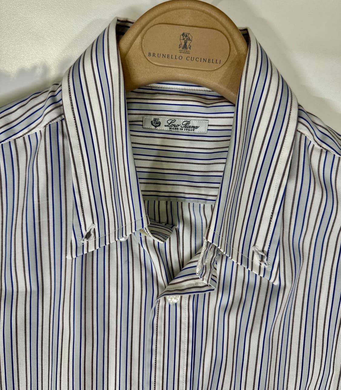 로로피아나 마글리아 아이보리 스트라이프 셔츠 상품이미지4