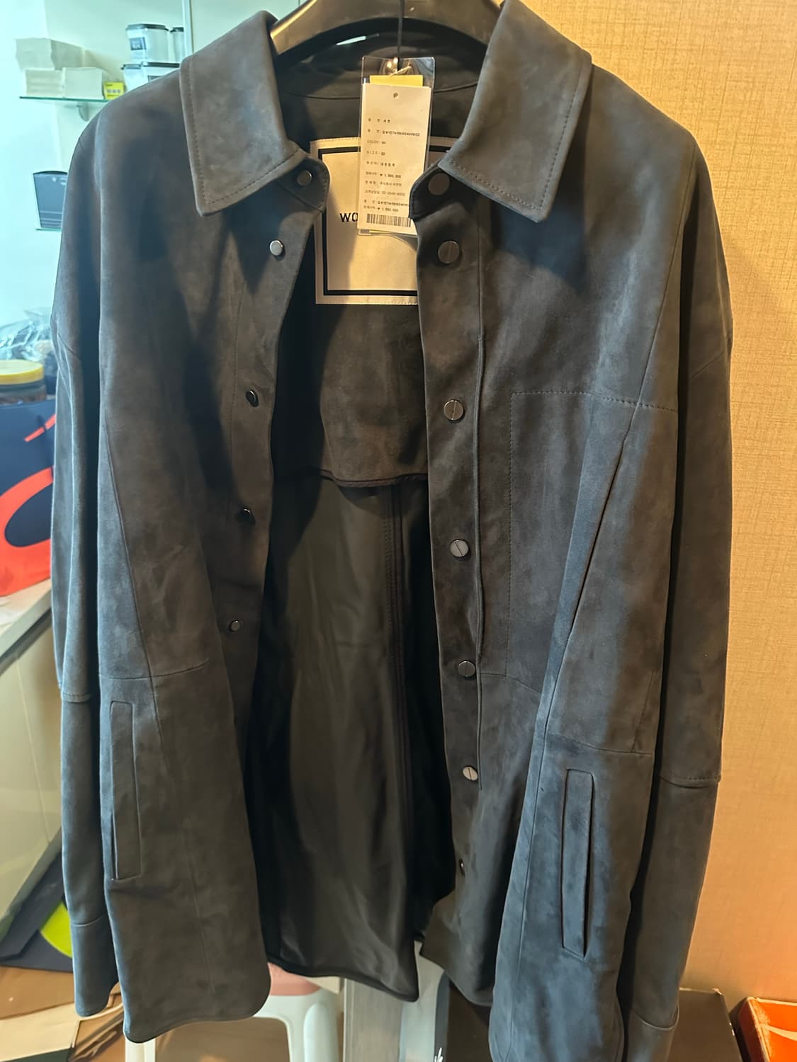 [52] 우영미 스웨이드 셔츠 자켓 네이비 상품이미지1