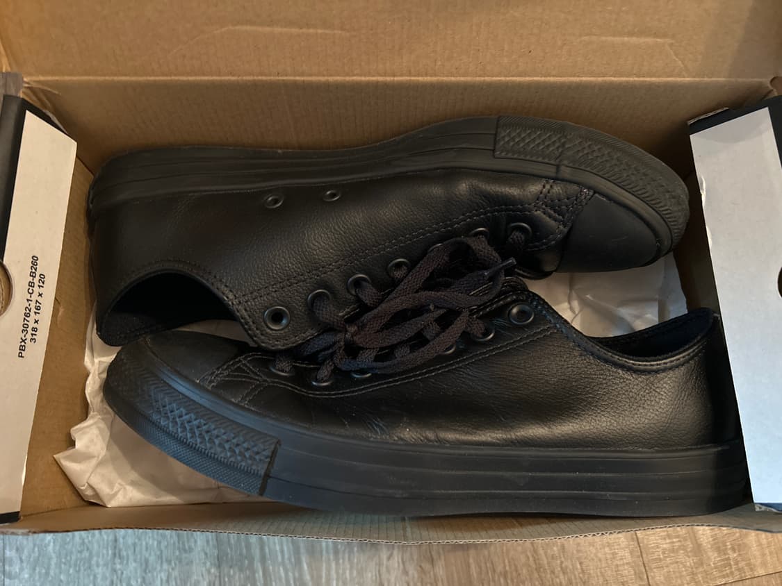 컨버스 척테일러 올블랙 레더 상품이미지3