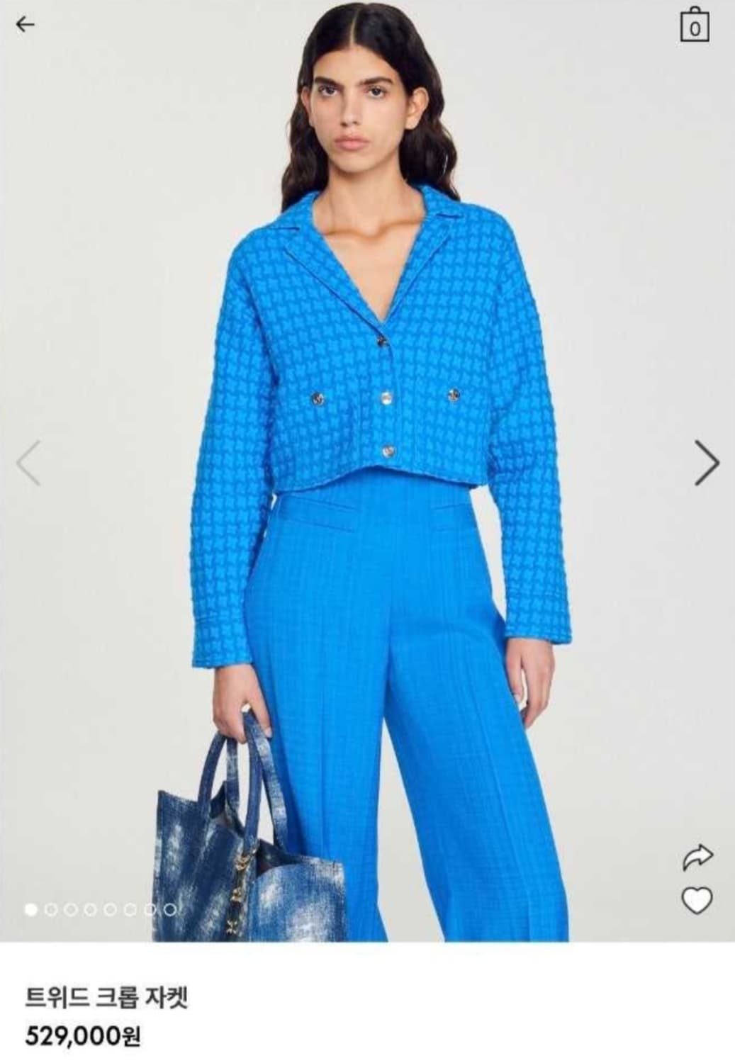 (새상품)산드로 트위드 크롭자켓 36사이즈 상품이미지2