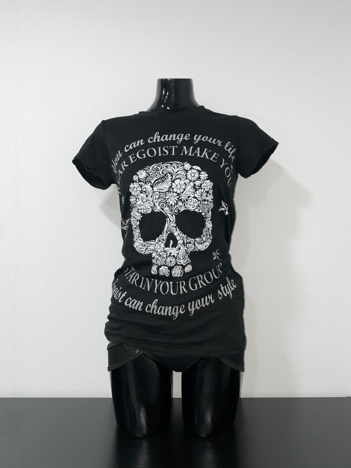 Floral Skull Slub Slim-fit Tee 상품이미지1