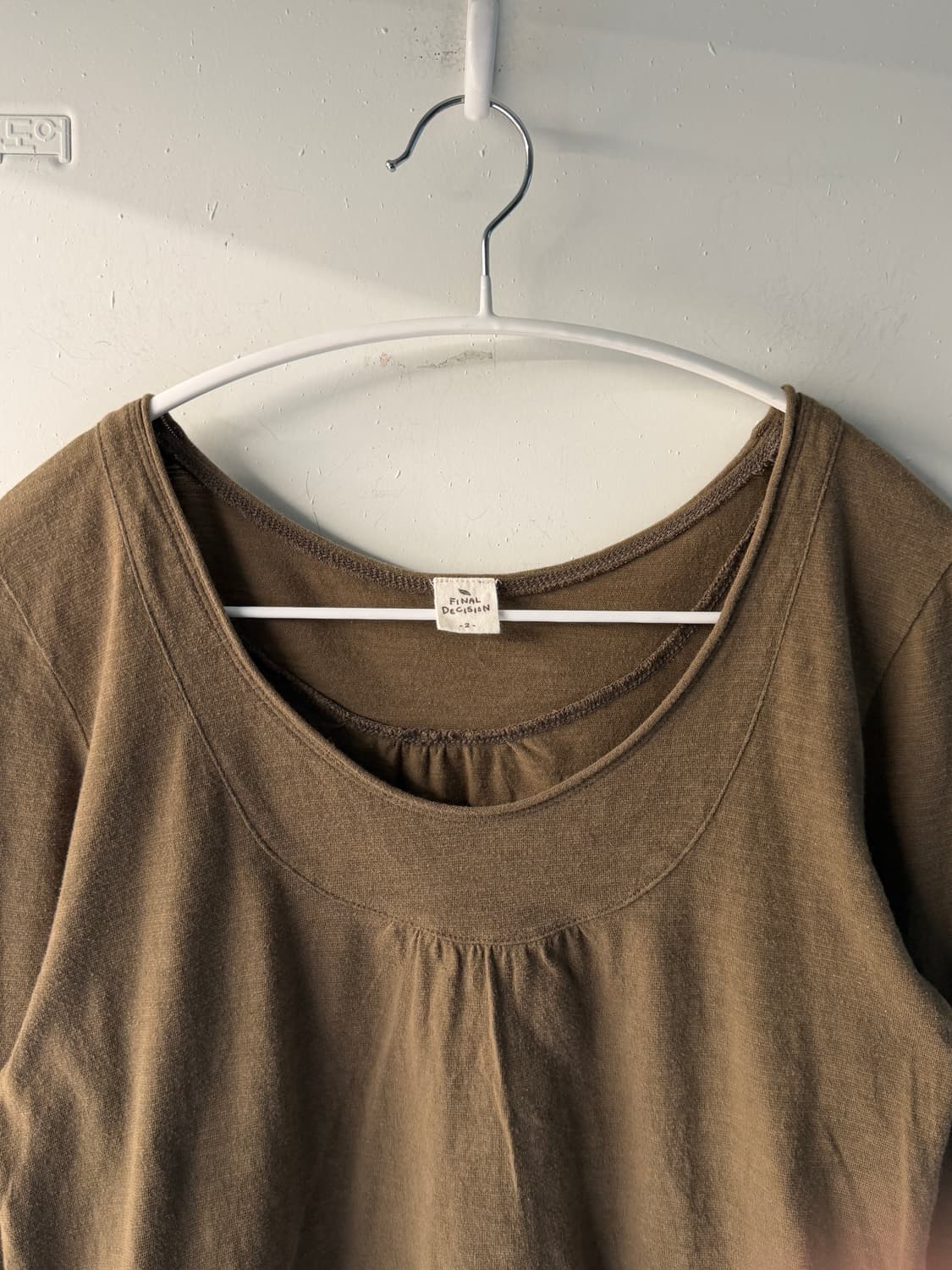 일본빈티지 모리 카키 스쿱넥 티셔츠 상품이미지5