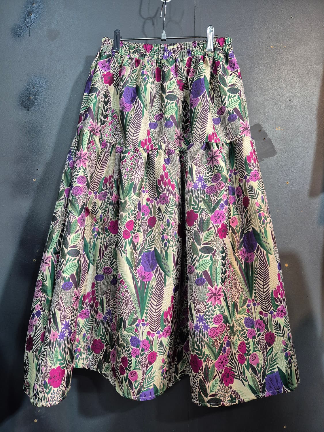 플라워 패턴 롱 스커트 55 66 77 상품이미지1