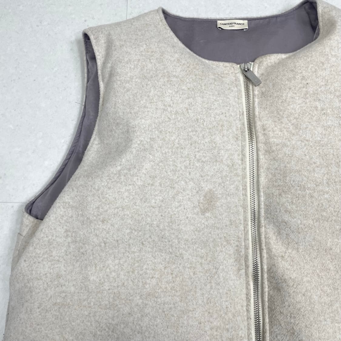 아르노드프랑스 ARNODEFRANCE 아이보리 패딩 조끼 XL 상품이미지5