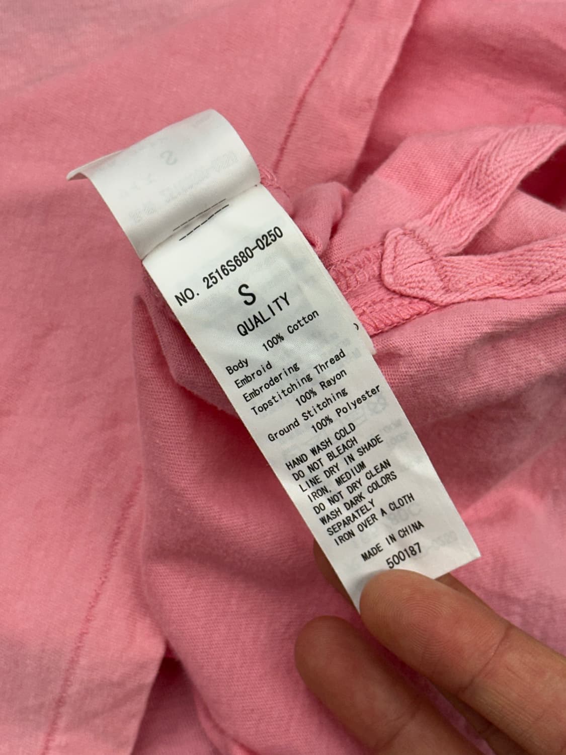 S)Stooge&co vintage 여성 스컬 자수 핑크 카라 반팔 상품이미지4