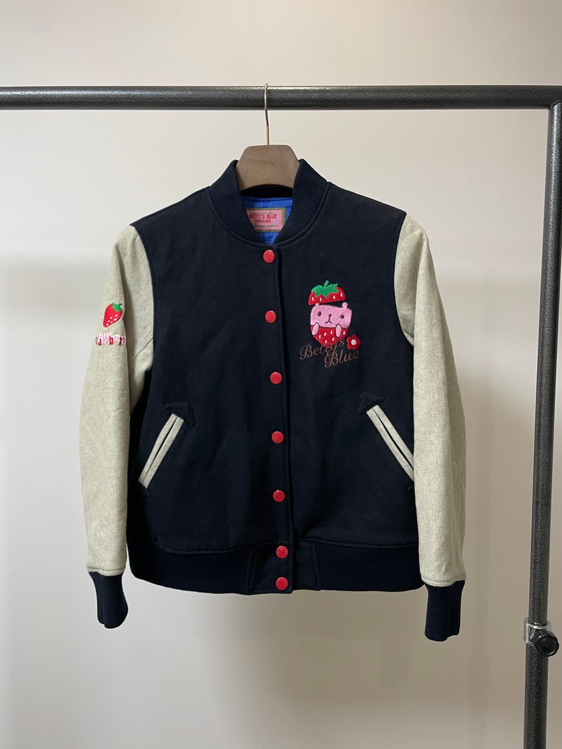 (M) 베티스 블루 울 블렌드 바시티 자켓 상품이미지2