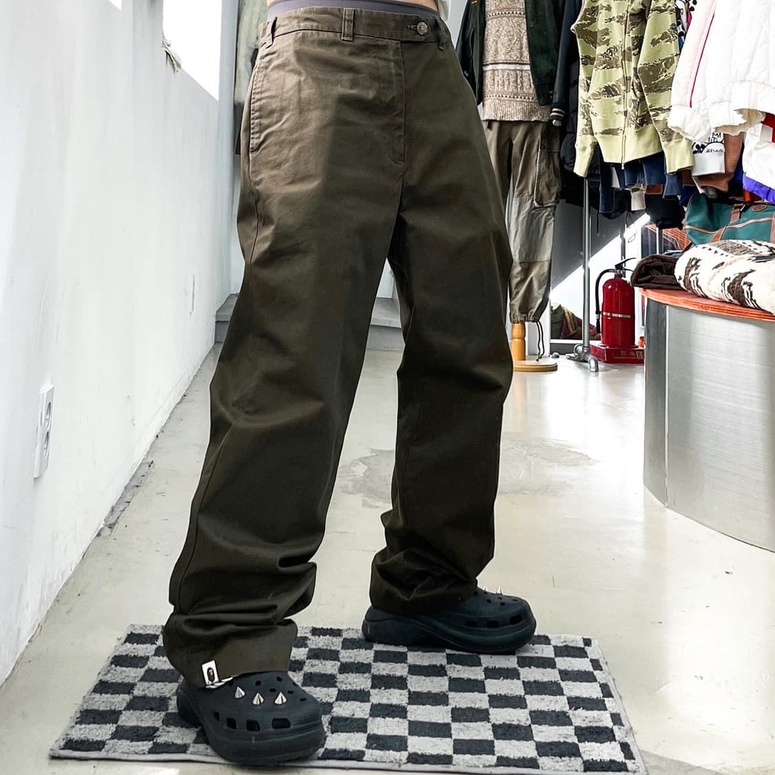 베이프 올리브 카키 코튼 치노 팬츠 상품이미지2